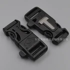 Plastic survival knife with fire starter buckle plastic whistle buckles