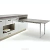 Custom made Expand Kitchen Island with Drawer White Extendable Dining Table