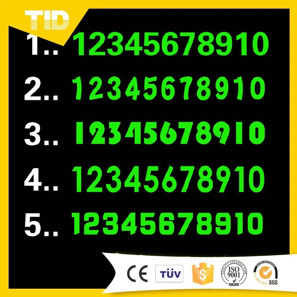 Glow In The Dark Number Vinyl Stickers Reflective Buy Number Vinyl