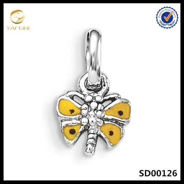 butterfly pendant 925 sterling silver animal pendant yellow