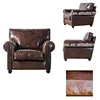 Support oem Italian Luxury Living Room Genuine Leather Upholstery Single Seat Sofa