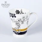 Ceramic factory 15OZ colour glazed new bone china tea cup nescafe mug with custom logo
