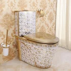 Hot sale golden plated one piece toilet water closet gold color toilet M-01GP