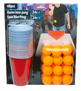 oem beer pong game set cups & 24 balls blister package