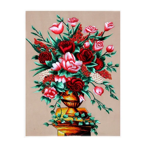Beautiful Black Rose Flower Wall Decoration Painting With Stretcher