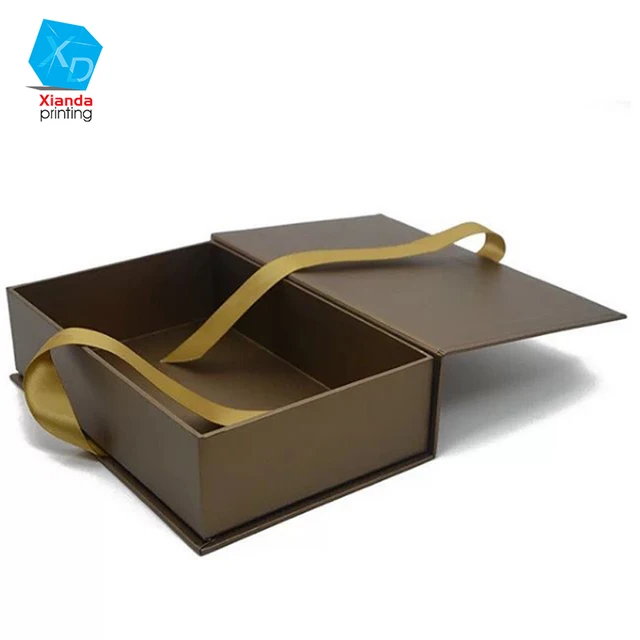 elegant brown book shape gift box for gift/cosmetic packing with