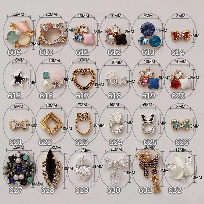 Newest design popular mixed colors bow nail art decoration