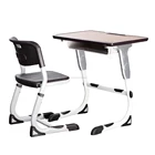Height adjustable Modern wooden material metal frame student desk school furniture