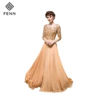 Free Shipping Elegant Chiffon Tulle Long Sleeve Evening Dress