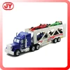 Friction powered plastic toy tractor trailers