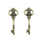 High Quality Zinc Alloy Die Cast Type And Hollow Style Custom Various Vintage Bronze Key Shape Metal Charm