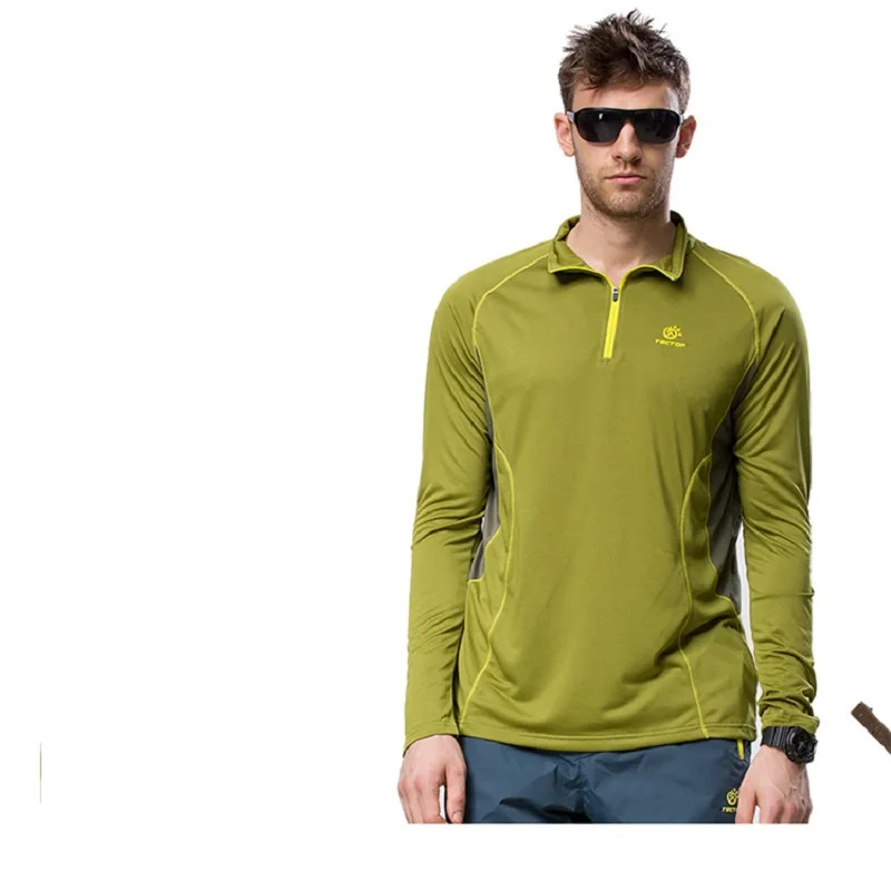 brand outdoors t shirt 2015 men famous fast dry t shirt long sleeve round collar dry fit sports tshirt men 40# Free Shipping