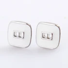 Wholesale custom made cover brass metal square sewing buttons for suit