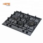 Hot sale cooking appliances tempered glass built in brass burner gas hob