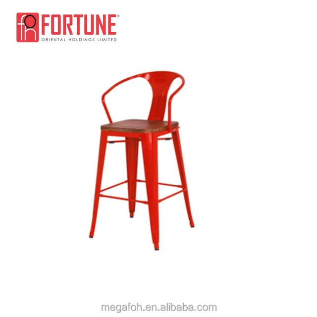 Retro Design Furniture Red Metal Bar Stools Seating