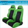 FOR AUDI ALL MODELS 2 TONE GREEN PVC / BLACK SUEDE RACING SEATS RECLINABLE SLIDER(PAIR)