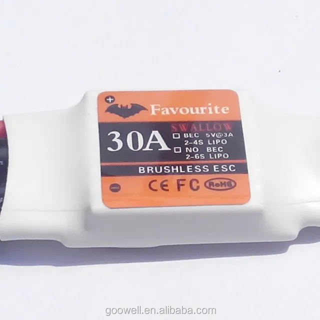 30A Brushless ESC 2-4cells BEC:5V/3A RC Helicopter/airplane