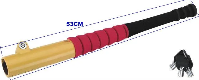 Anti Theft Steering Wheel Lock Baseball Bat Type Security Device Universal For Car Suv With 2 Keys Orange