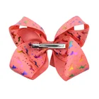 Baby Girl Grosgrain Ribbon 6'' Large Boutique Hair Bows Alligator Clips For Kids