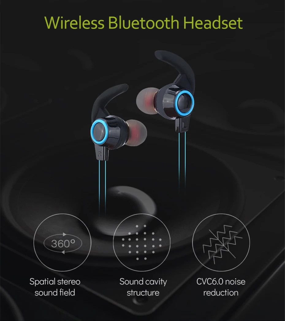 Vitog AMW-810 Sport Wireless Earphones headset In-ear neckband headphone Stereo Hands-free Noise Cancellation earbuds with Mic - ANKUX.COM
