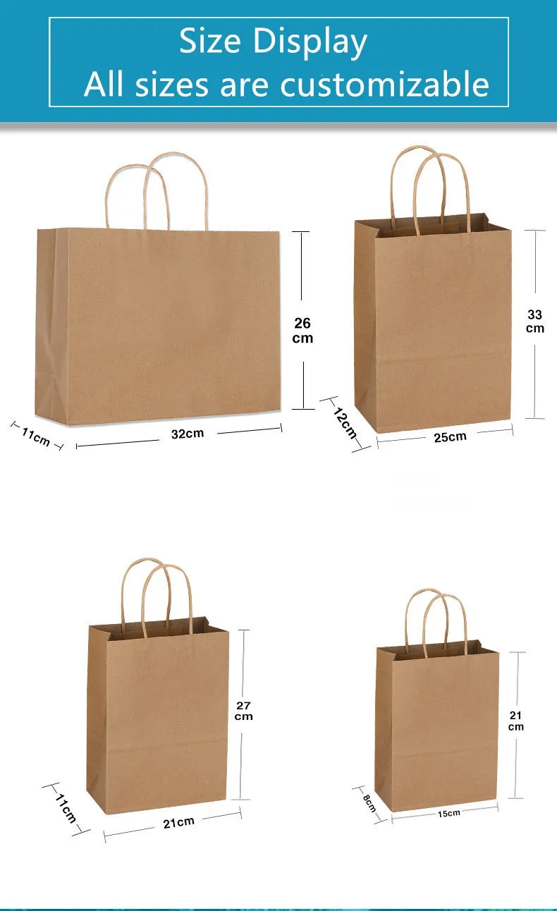 recyclable kraft paper bag shopping bag gift bag with handles