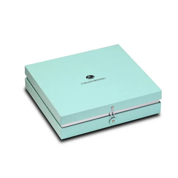 luxury tiffany blue cardboard apparel gift box for handkerchief
