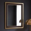 Stainless Steel Frame Gold Surroundings Rectangle Wall Mirror Home Decor