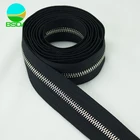 OEM metal zipper long chain durable silver color Swiss teeth metal zipper bulk wholesale zippers