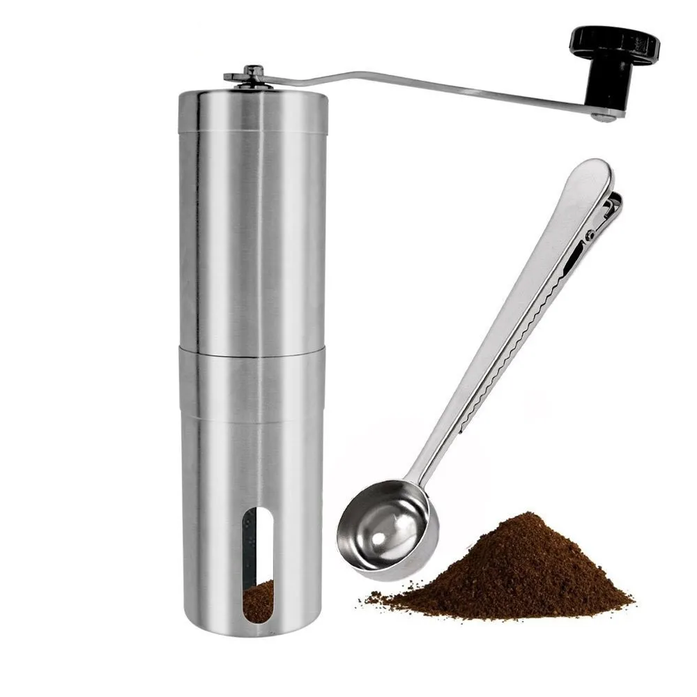Premium Stainless Steel Manual Coffee Grinder Mill Aeropress Compatible