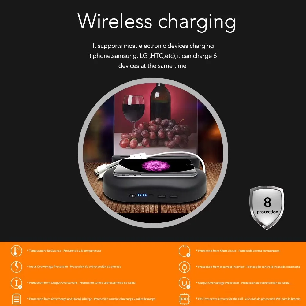 Qi Wireless Charger Universal Advertising And Mobile Phone Power Bank Charging Station For iPhone - ANKUX.COM