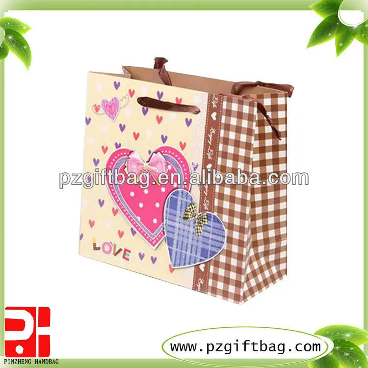 gift paper bag for valentines day with handles
