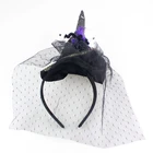 Black Fabric Veil Baby Kid'S Hair Decoration Hair Wrap Fascinator Unicorn Born Headband