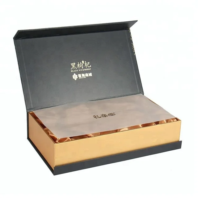 custom black luxury book rigid cardboard box with hinged