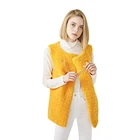 Mao Mao Fur 2019 New Design Sheep Fur Waistcoat Sleeveless Wool Coat Trim Oversize Faux Fur Vest Woman