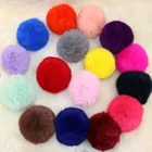 High Quality China Supply Custom 6cm Pink Color Genuine Fluffy Rabbit Fur Balls