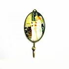 Vintage metal angel design glass decorative clothes hook