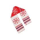 Acrylic Scarf Red Scarf JS Custom Acrylic Jacquard Snowflake Knitted Red Scarf