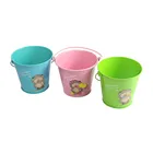 Customized colorful decorative garden water tin bucket, metal ice bucket with handle
