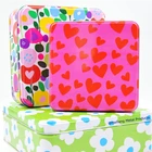 Tin Flower Packaging Box 3 Pieces Colorful Flower Design Gift Tin Box Packaging