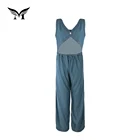 Eco friendly fancy sleeveless sexy elegant jumpsuit jeans for ladies