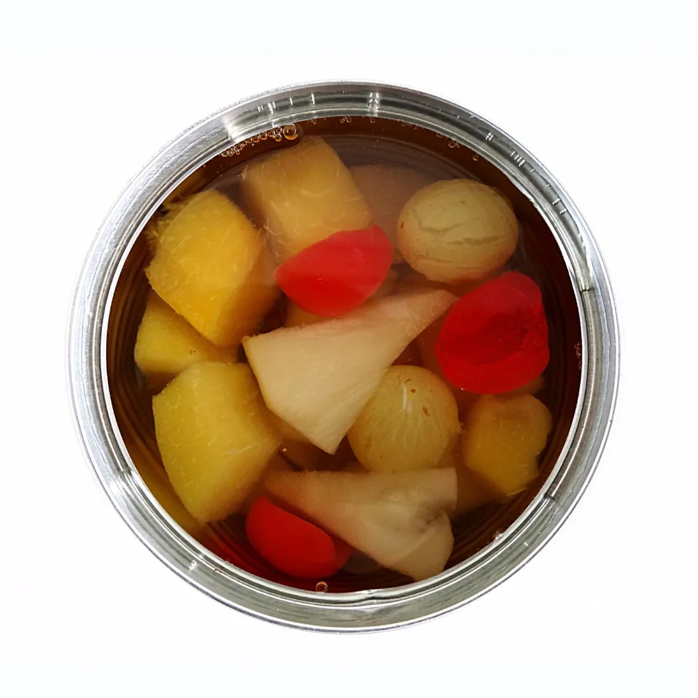 Canned Fruit Cocktail in Syrup pineapple/grape/cherry/peach/pear canned food