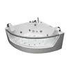 Top quality corner two person acrylic fiberglass whirlpool massage bathtub with jets