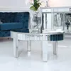 Sparkle mirrored oval shaped coffee table 1 drawer centre table for home cafe hotel