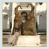 Large outdoor animal statue antique bronze elephant water fountain sculpture