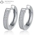 Hypoallergenic Luxury Circle Chunky Cubic Zirconia Self Piercing Chain Mini Hoop Spring Earrings