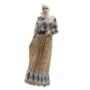 2017 Popular Style In Stock Muslim Cotton Kimono Long Sleeve Saudi Arabia Floral Abaya Dress