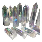 Natural Angel Aura Clear Healing Crystals Points Obelisk Clear Quartz Crystal Wands For Sale