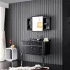 Italian Black Decorative Design with Silding Mirror Cabinet Black Color Hotel Bathroom Vanity