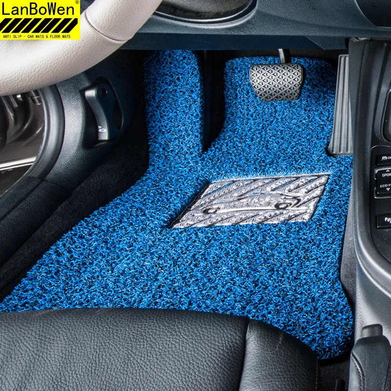 Fashion Blue Noise Reduction Pvc Coil Anti Slip Auto Car Driver
