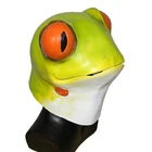 Deluxe Novelty Arrow Poison Halloween Costume Party Latex Animal Head Frog mask